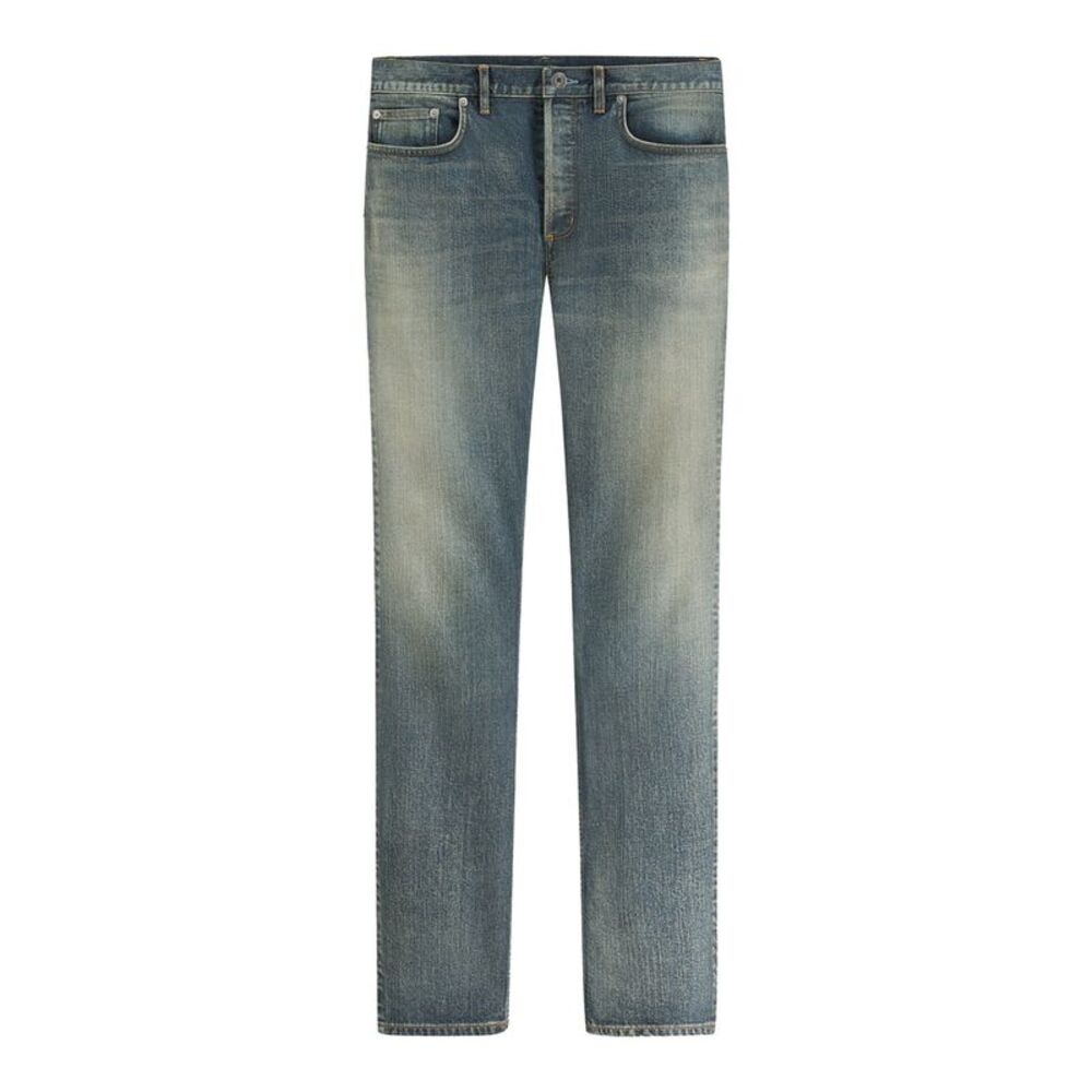 Christian Dior Men Long Skinny Jeans In Blue Cotton-Blend Twill